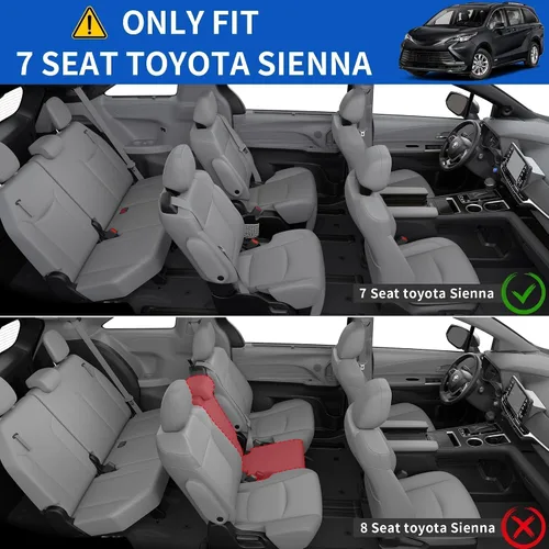 Miniatura 2 de OEDRO Alfombrillas para Toyota Sienna 2025 2024-2021 de 7 asientos, ajuste personalizado TPE para todo tipo de clima, alfombrillas Sienna