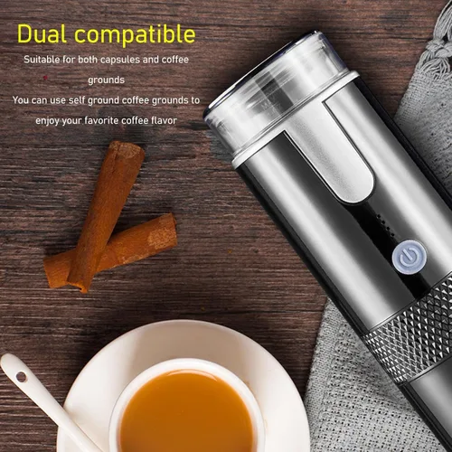 Miniatura 4 de Máquina de café espresso portátil, cafetera de viaje compatible con cápsulas NS y café molido, máquina de café espresso portátil operada manualmente