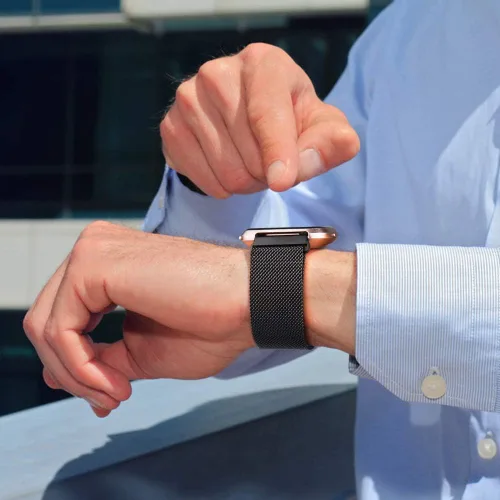 Miniatura 2 de Amzpas - Bandas compatibles con Fitbit Versa 2 / Fitbit Versa SE/Fitbit Versa Lite/Fitbit Versa, correas de malla de acero inoxidable transpirable