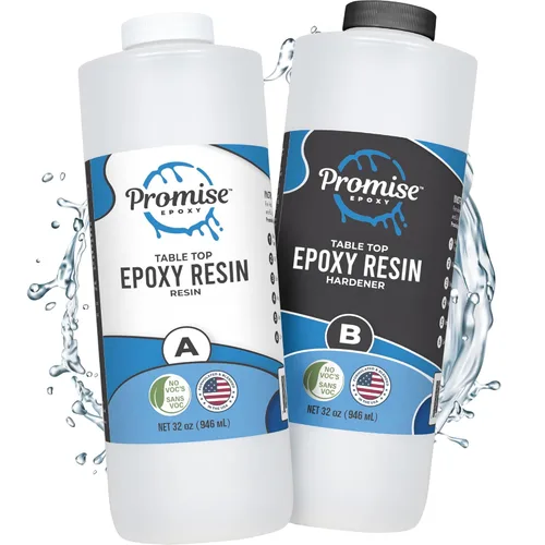 Miniatura 9 de Kit de Resina Epoxy Promise Epoxy 2 Galones - Cristal Claro, Resistente a los UV, Autonivelante, Seguro para Alimentos para Encimera, Artes
