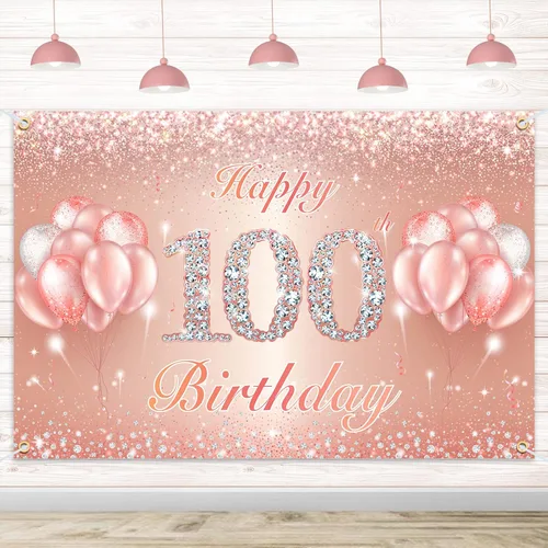 Miniatura 37 de Fondo de pancarta de feliz cumpleaños 10 – Suministros de decoración de fiesta de cumpleaños 10 para niñas o niños – Oro rosa 4 x 6 pies