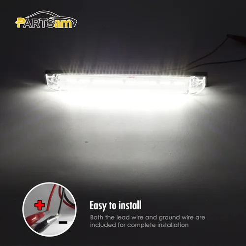 Miniatura 3 de Partsam – Tira de luces utilitarias, 18 diodos ledes, impermeable, color blanco, de 4 x 8 pulgadas, 12 V, universal
