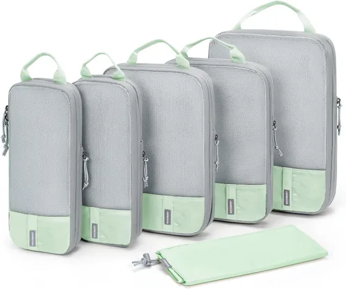 BAGSMART - Juego de 6 cubos de compresión para maletas, juego de 6, 4 y 2, cubos organizadores de viaje, juego de bolsas expandibles, organizadores