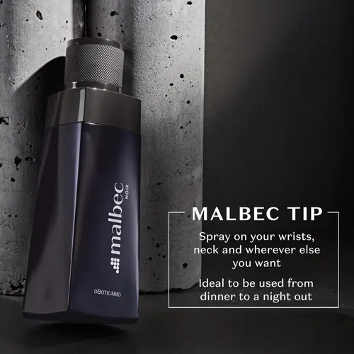 Miniatura 6 de Malbec Noir Eau de Toilette de O Boticario Colonia para hombre, fragancias de larga duración para hombre, roble francés añejado en barril y uvas