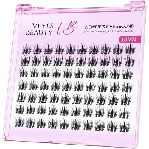 Miniatura 10 de VEYESBEAUTY Extensiones de Pestañas en Racimos Banda Delgada e Invisible DIY Pestañas Postizas Individuales Serie de Cinco Segundos