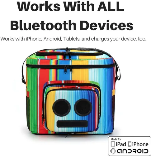 Miniatura 5 de Super Real El enfriador número 1 con altavoces y subwoofer (Bluetooth, 20 vatios) para fiestas/festivales/barco/playa. Enfriador de altavoces