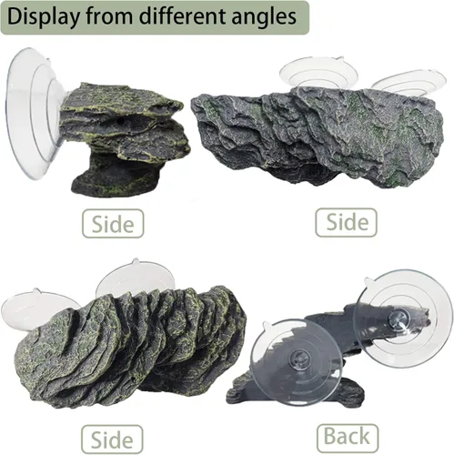 Miniatura 3 de kathson Plataforma para tomar el sol de tortuga, rampa de escalada de tortugas para bebé, esquisto, reptiles, muelle, terraza, piedra, pequeño
