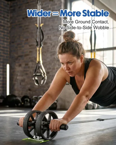 Miniatura 9 de VINSGUIR Ab Roller Wheel for Beginners to Pros, Ab Roller with Adjustable & Detachable Resistance Band, Core Workout Equipment for Home Gym