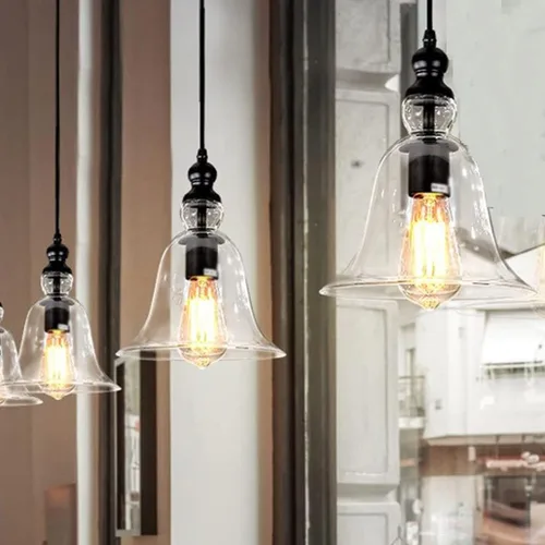 Miniatura 2 de Lámpara colgante de cristal retro americana, pantalla de cúpula de cristal, lámpara de techo rústica para isla de cocina, comedor, lámpara