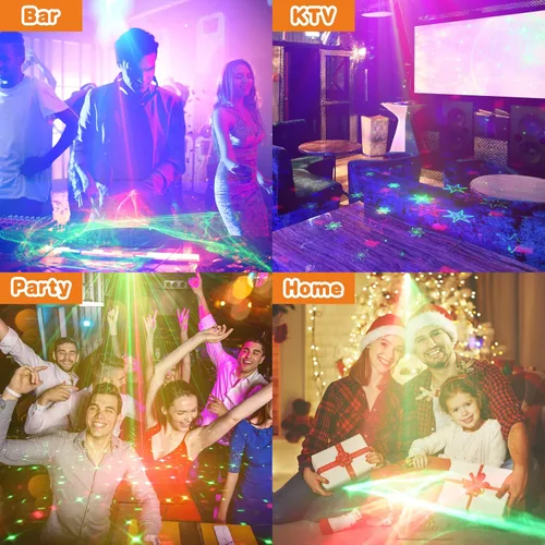 Miniatura 4 de Enjoyedled Luces de fiesta de escenario de discoteca para DJ, efecto de luz láser del norte, iluminación estroboscópica LED RGB activada por sonido