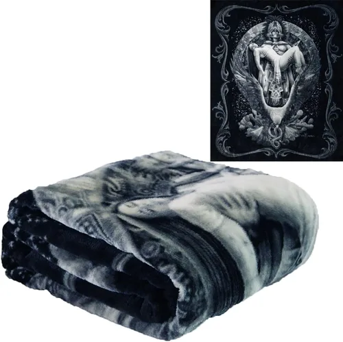 Manta de felpa Alma Azteca - Cama Queen de 79 x 95 pulgadas - Manta de piel sintética edición especial para camas, sofá, picnic, camping