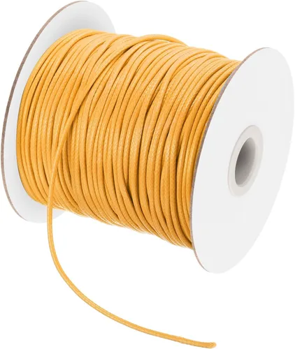 Miniatura 160 de MECCANIXITY Cordón encerado de poliéster encerado de 0.020 in, cuerda de cera de 175 yardas para hacer pulseras, collares, cuentas, joyería y Negro