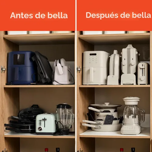 Miniatura 8 de BELLA - Juego de 8 piezas de ollas y sartenes con mangos extraíbles, cocina Fits-anywhere™ con recubrimiento antiadherente EverGood™ de cerámica
