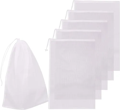 Miniatura 8 de Paquete de 6 bolsas de filtro de malla fina de 24 x 16 pulgadas para aspiradores de hojas, bolsa de repuesto de red para aspiradora de piscina
