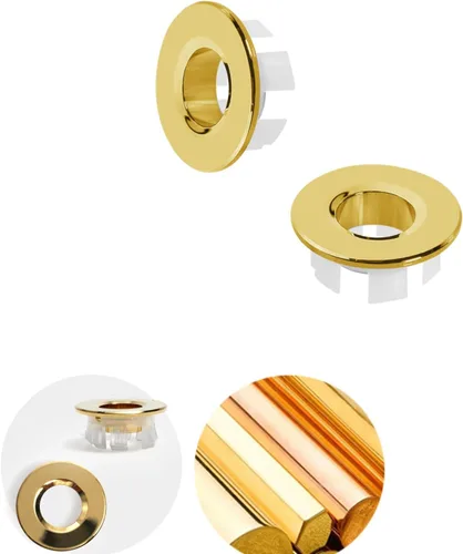 Miniatura 11 de Cubierta de desbordamiento para lavabo de baño, inserto de latón en agujero, tapas redondas, níquel cepillado, recipiente de cerámica de repuesto