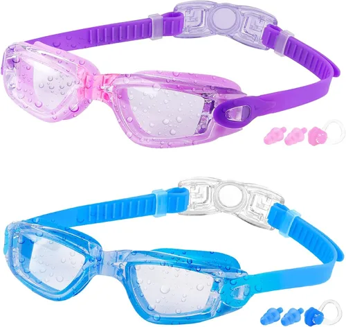 Miniatura 12 de COOLOO - Gafas de natación para niños, paquetes de 2 gafas de natación para niños y niñas de 4 a 16 años