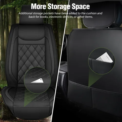 Miniatura 3 de Nilight Fundas de Asientos de Automóvil Impermeables Transpirables de Cuero Sintético Cojines Antideslizantes Funda Universal para Hyundai Honda