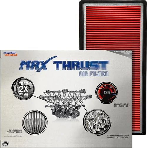 Miniatura 27 de Filtro de aire de motor Spearhead MPG Defense Max Thrust para vehículos de todo kilometraje, se adapta como el OEM, restaura MPG y aceleración