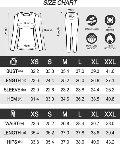 Miniatura 6 de MRIGNT Paquete de 2 ropa interior térmica para mujer, ropa interior térmica, ultra suave, pantalones largos para mujer con forro polar en la parte