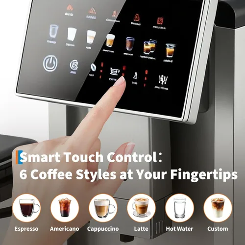 Miniatura 3 de Cafetera espresso de 3ª generación con espumador de leche, cafetera y molinillo extraíbles, grosor y sabor ajustables, control de volumen de café