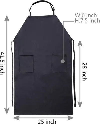 Miniatura 4 de Delantal de goma y vinilo VWELL de 41.5'' impermeable para hombres y mujeres, delantal para lavavajillas, delantal químico para trabajo de Negro