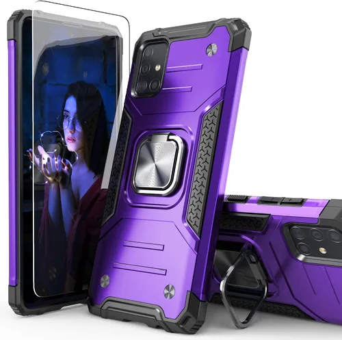 Miniatura 9 de Funda para Galaxy A71 5G con protector de pantalla, a prueba de caídas, ajuste delgado, con soporte para automóvil, funda protectora ligera