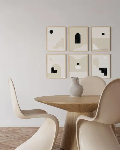 Miniatura 4 de HAUS AND HUES Boho Prints - Juego de 6 obras de arte modernas de mediados de siglo, pósteres e impresiones bohemias, arte de pared de mediados