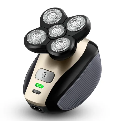 Telfun - Afeitadoras de cabeza eléctricas 5 en 1 para hombres calvos, 100% impermeable, afeitado húmedo y seco, 5 cabezales de doble pista, captura