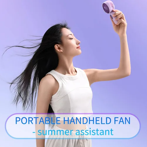 Miniatura 5 de VanSmaGo - Mini ventilador portátil de mano con 3 velocidades para viajes, ventilador de pestañas recargable por USB, funciona con pilas, negro