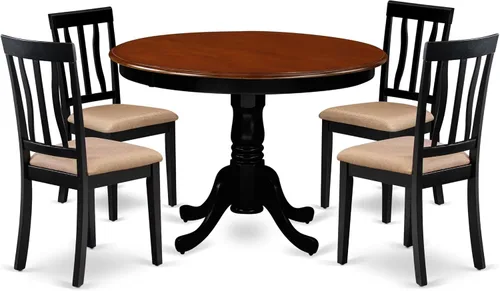 Miniatura 12 de East West Furniture HLAN3-BCH-C - Juego de mesa de comedor, 3 piezas