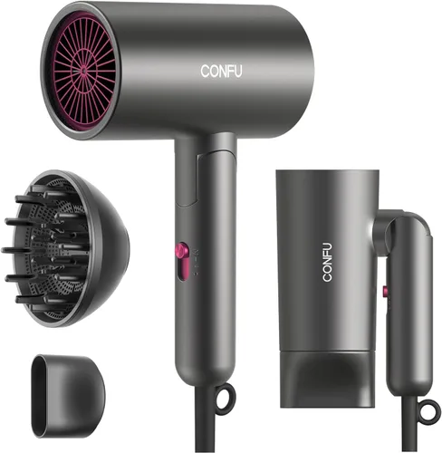 Miniatura 10 de CONFU Secador de pelo difusor para cabello rizado, secado rápido de 1500 W con difusor para mujeres, secador de pelo de iones negativos compacto