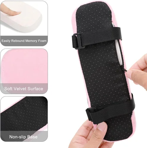Miniatura 2 de MOSISO Reposabrazos para Silla (Paquete de 2), Fundas de Espuma Viscoelástica para Silla de Casa/Oficina, Cómodas Almohadillas para Brazos de Rosa