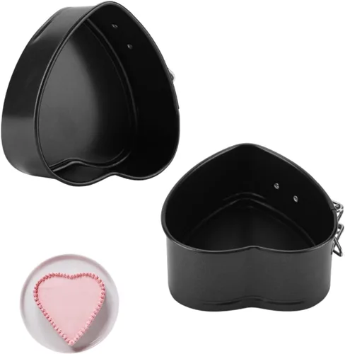 Miniatura 10 de Molde para tartas de molde desmontable con forma de corazón, molde de acero al carbono, mini moldes para hornear con base extraíble, sartén