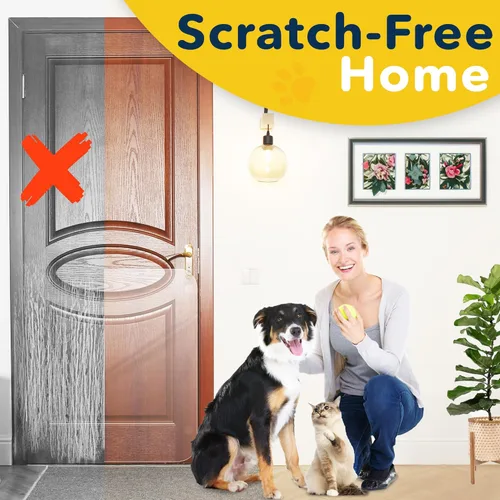 Miniatura 6 de PROTECTO Paquete de 2 protectores de puerta resistentes contra arañazos de perros, 30 x 20 pulgadas, protector de arañazos de puerta transparente