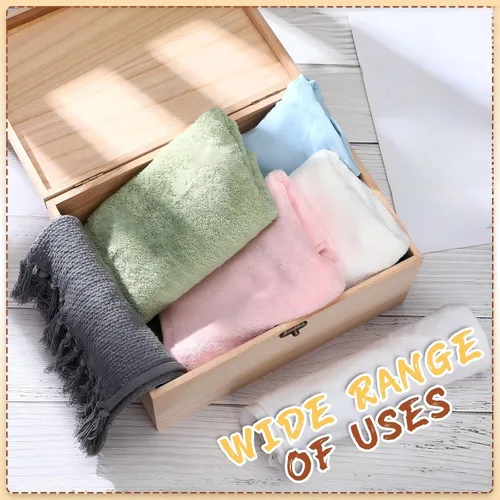 Miniatura 5 de Yookeer 6 cajas grandes de madera sin terminar con tapa con bisagras y cierre frontal, cajas de madera rectangulares sin pintar, cajas de madera