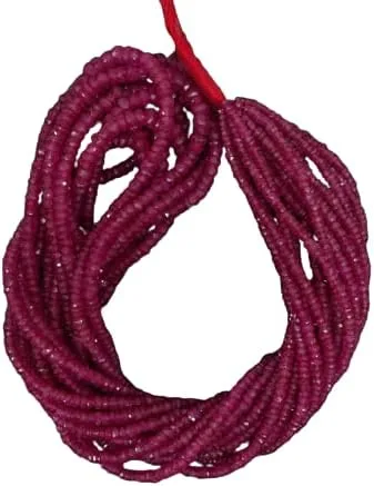 Krishiv Exports - Cuentas facetadas de rubí natural raras/Cuentas facetadas de rubí/Rubí facetado Rondelle/Rubí Piedra preciosa/Rubí/16 "Strand/2.5
