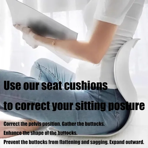 Miniatura 5 de Silla ergonómica, silla de oficina con respaldo de apoyo, asiento de corrección de postura sentado con soportes lumbares, para oficina, hogar, piso