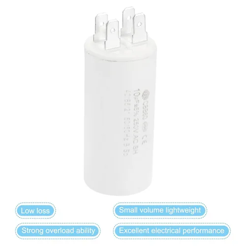 Miniatura 4 de PATIKIL CBB60 10uF Condensador de funcionamiento, 2 piezas CA 250 V 4 pines 50/60 Hz cilindro 1.25 x 2.73 pulgadas para bombas de agua, lavadoras