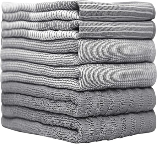 Miniatura 2 de Toallas de cocina premium (20"x 28", paquete de 6) Toallas de plato grandes de algodón Juego de textiles de cocina planos y de rizo altamente