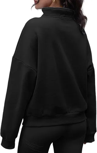 Miniatura 3 de Trendy Queen Sudaderas con media cremallera, sudaderas con capucha de gran tamaño, suéteres de otoño 2023 Y2K ropa de invierno