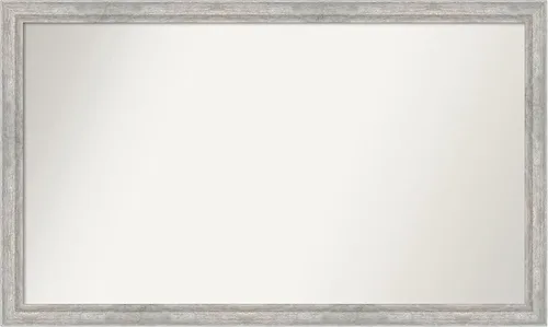 Miniatura 235 de Amanti Art Espejo de baño plateado para sobre fregadero, 23 x 23 pulgadas, espejo cuadrado plateado en ángulo, marco de madera moderno medio, se