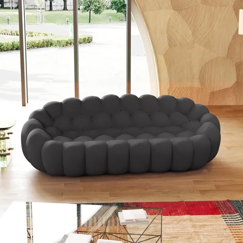Miniatura 8 de JACH Juego de sofá curvado de burbujas, cómodo sofá tapizado, tela de malla 3D en forma de panal sofás modernos para sala de estar, apartamento