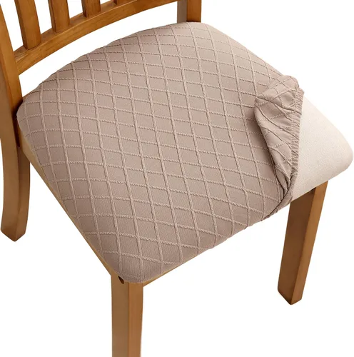 Miniatura 30 de Fuloon Fundas Elásticas para Cojines de Asiento 6 Piezas, Fundas Lavables para Asientos de Sillas, Fundas para Sillas de Comedor para Hotel