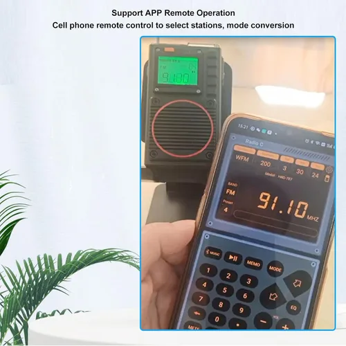 Miniatura 5 de Radio de banda completa portátil FM/VHF/AM/SW/WB receptor con Bluetooth 5.0, estéreo de bajos, alarma SOS, reproducción de tarjetas y linterna, retro