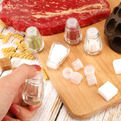 Miniatura 6 de Tapones para salero y pimentero, tapón de repuesto transparente de repuesto para salero y pimienta, tapa redonda de plástico para ollas, botellas