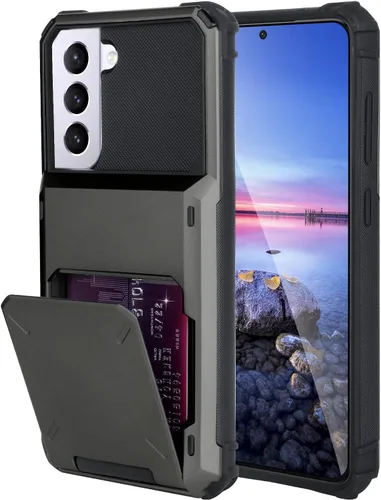 Miniatura 15 de Funda tipo cartera para Samsung Galaxy S22 Ultra con 4 ranuras para tarjetas de crédito a prueba de golpes, funda híbrida de protección reforzada