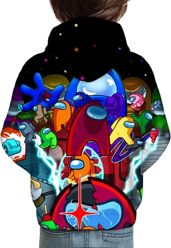 Miniatura 2 de JM0IEPNZ Sudaderas con capucha de juego juvenil con estampado 3D y bolsillo sin botones