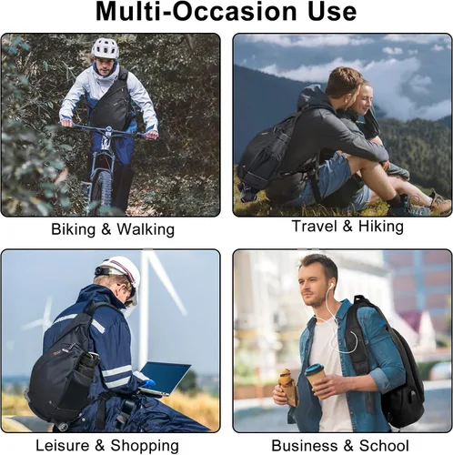 Miniatura 6 de TUDEQU Sling backpack, 8 Pockets Sling Bag Crossbody, 19L Large Sling Bag for Men Travel Crossbody Backpack Hiking Outdoor