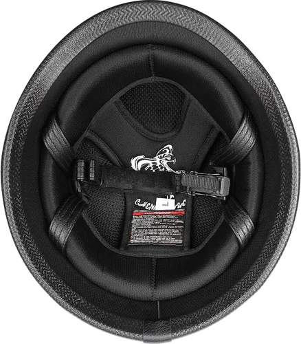 Miniatura 4 de Yesmotor - Casco de media cara estilo retro alemán de cuero hecho a mano con hebilla de liberación rápida y gafas protectoras - Aprobado por DOT