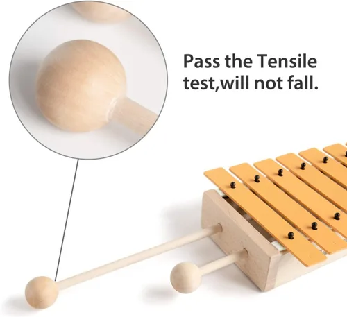 Miniatura 4 de MUSICUBE Xilófono profesional tipo glockenspiel para niños y adultos de 25 notas, bien afinado, instrumento de percusión Orff para bebés y niños
